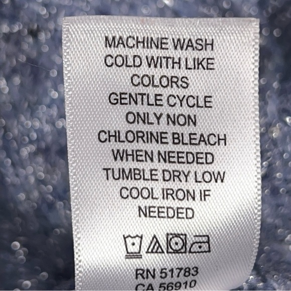 Small Maurices Blue Sequin Sweater Knit Pastel Stretch Dolman Sleeve - Picture 15 of 15